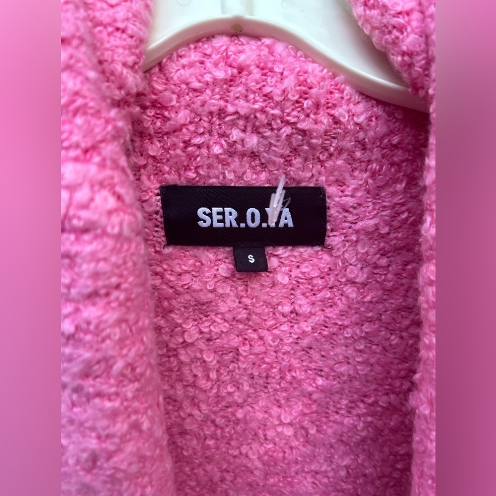 SER.O.YA RUE BOUCLE CARDIGAN in Rose Bloom - Picture 4 of 10